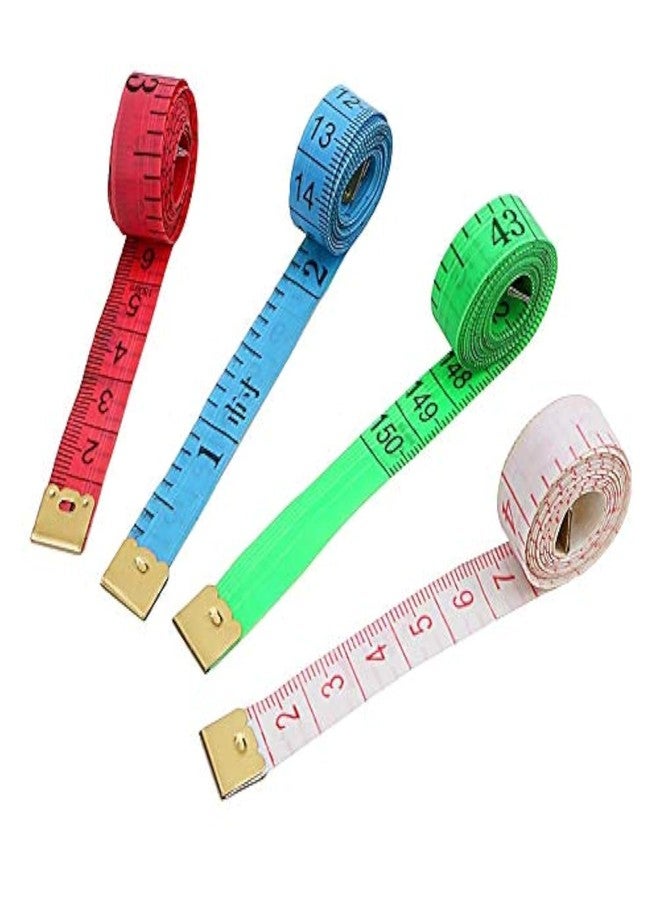 OFIXO Pack of 4 150 cm Measuring Tape Meter Gauging Tools Sewing Tailor Portable Tape Measure Measuring - Image 1